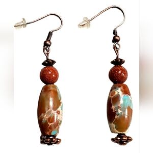 New Goldstone & Coppertone earrings
